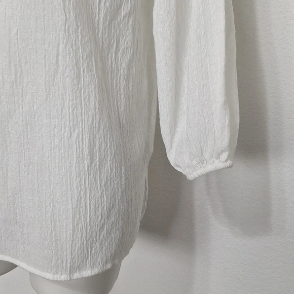 Ruby Rd Bohemian Embroidered Tassel Tie Balloon Sleeve Peasant Boho Hippie Top M - Picture 4 of 13